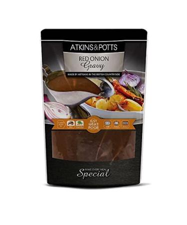 Atkins & Potts Red Onion Gravy - Make Every Meal Special - Suitable for Vegetarians & Vegans - 350g Pouch