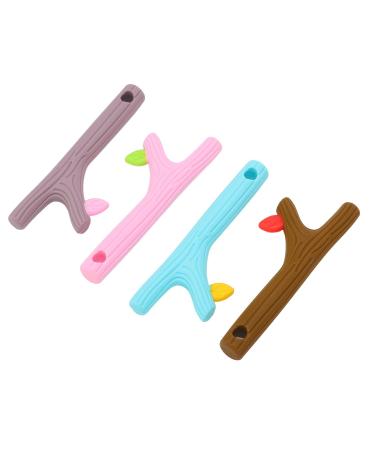 Silicone Baby Bite Ring Toys - Food-Grade Chewy Teething Straws for Toddlers | 4 Flexible Pieces for Massage & Comfort - Buy Online on SooperMarket.com