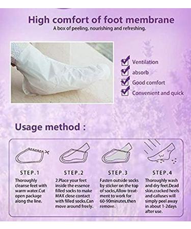 Exfoliating Foot Peel Mask - 2 Pairs | Remove Dead Skin in 3-7 Days | Lavender Scented Foot Mask for Soft Feet - Buy Online on SooperMarket.com