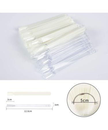 Hedmedum 100 PCS False Nail Art Tips Display Sticks with Metal Split Ring - Clear & White | Gel Polish Salon Practice Tools - Buy Online on SooperMarket.com