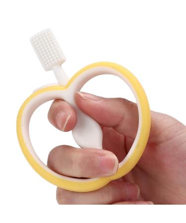Silicone Toothbrush Training Oral Care Teeth Cleaning Brush Fruit Shape Infants Baby(yellow)
