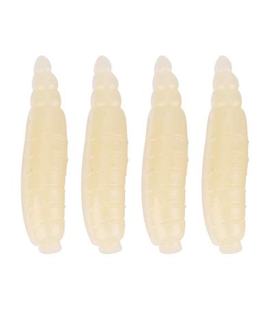 SUNGOOYUE Artificial Maggots Grub Soft Lures 200pcs 17mm Small Artificial Maggots Grub Soft Lures Lifelike Worms Fishing Lures