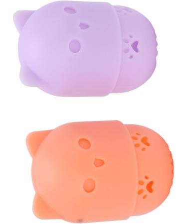 Makeup Sponge Holder Ventilating Cute Makeup Sponge Travel Bag Soft Sanitation for Makeup Accessories (Light Orange Purple) - Buy Online on SooperMarket.com