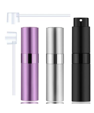 Leikedun 3 PCS Perfume Atomiser Bottles 8ml Mini Refillable Spray Portable Liquid Bottle Empty Travel Bottle for Purse Handbag Pocket Luggage