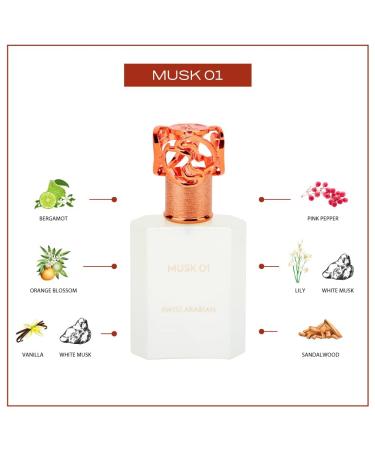 Musk 01 - Arabian Perfumes for Women and Men - Long Lasting Perfume - Spicy Floral Musk Perfume - Seductive Signature Aroma - 1.7 oz - Buy Online on SooperMarket.com