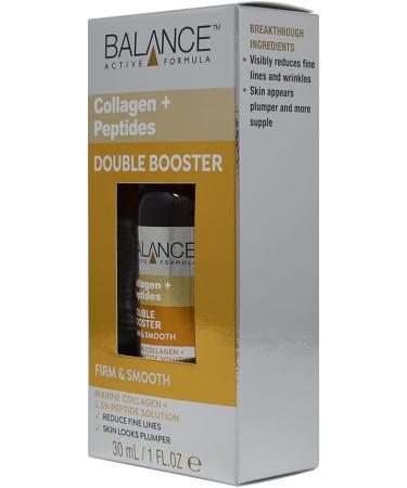 Balance Active Formula Collagen + Peptides Double Booster (30ml) - Formulated with Marine Collagen + a 2.5% Peptide Solution Known to Reduce fine Lines & Wrinkles - Buy Online on SooperMarket.com