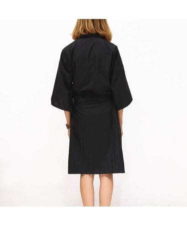Mollensiuer Black Salon Robe - 1 Piece Client Gown Cape | Hair Cutting Smock Kimono Style for Salons - Buy Online on SooperMarket.com
