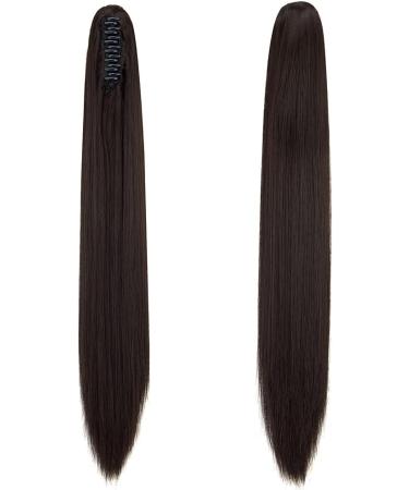 OMGREAT Ponytail Extension 21" Long Straight Curly Claw Ponytail Hair Extension One Piece Clip in on Ponytail Synthetic Hairpieces Straight Dark Brown 21Inch Dark Brown-Straight - Buy Online on SooperMarket.com