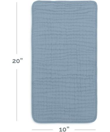 Comfy Cubs Large Muslin Spitting Towels - 100% Cotton 6 Layers Ultra-Absorbent Baby Burp Cloths Pacific Blue 10-Pack (50.8 x 25.4 cm) - Buy Online on SooperMarket.com