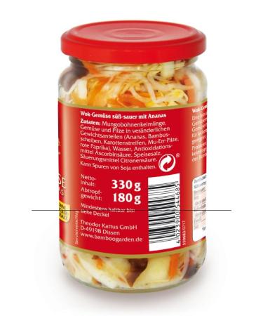 Bamboo Garden Sweet and Sour Wok Vegetables - 330g (Drained Weight 180g) | International Shipping Available - Buy Online on SooperMarket.com