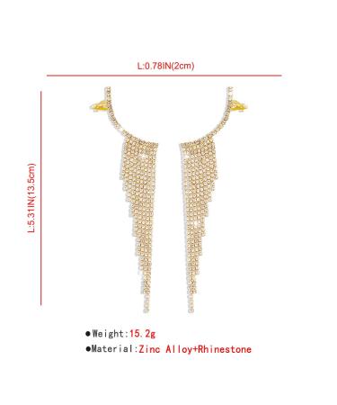 Shop Boho Silver Long Tassel Crystal Earrings - Statement Dangle for Women & Girls | Perfect for Weddings & Parties - Buy Online on SooperMarket.com
