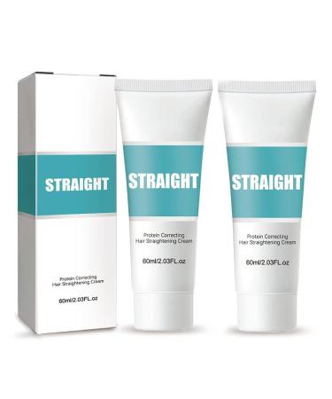 2PCS Straight Protein Correcting Hair Straightening Cream  Silk & Gloss Hair Straightening Cream  Fast Nourishing Smoothing Collagen Hair Straightener Cream