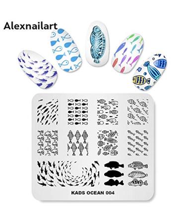 Nail Stamping Plate 4 Set - Butterfly Floral & Ocean Wave Designs for DIY Nail Art - Perfect for Manicure & Decoration - Buy Online on SooperMarket.com