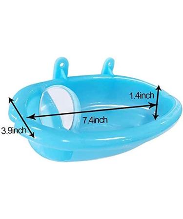 SHINYLYL Bird Bath Tub Bowl Hanging Toy for Parrot Budgie Cockatiel Cage (Blue) - Buy Online on SooperMarket.com