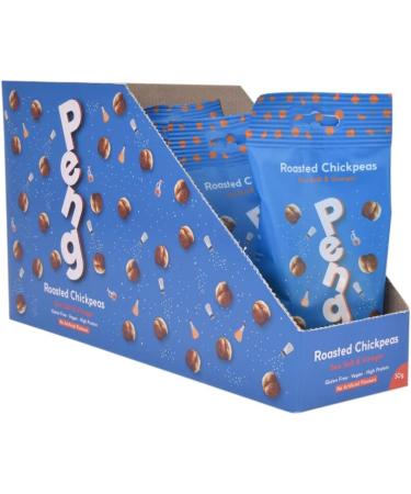 Peng Roasted Chickpeas Snack (Sea Salt & Vinegar) - High Protein Plant-Based Crunchy Snack (12 x 30g) - Buy Online on SooperMarket.com