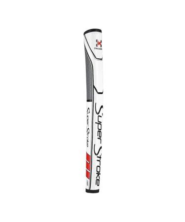 SuperStroke 1.0PT Golf Putter Grip, Black/Gray White/Red/Gray