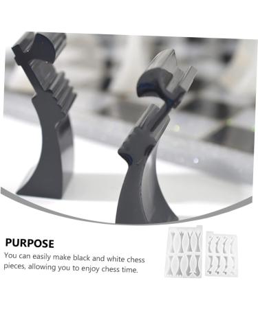 STOBOK 2pcs Chess Mold Molds for Resin Epoxy Resin Craft Molds Candy Molds Silicone Chocolate Mold Molds for Chocolate Candle Kit Crystal Silica Gel 3D Clay White Manual - Buy Online on SooperMarket.com