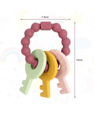 Vicloon Baby Teething Toy - Silicone Teether for Boys and Girls | BPA-Free Chew Soothing Ring | Ideal Shower Gift (Wine Red) - Buy Online on SooperMarket.com