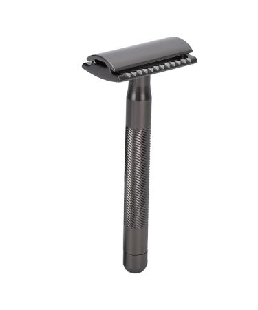 Double Edge Safety Razor for Men - Portable Zinc Alloy Brass Handle Shaving Razor | Perfect Birthday Gift | Home Salon Essential (Black) - Buy Online on SooperMarket.com
