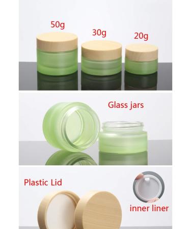 Zeoabsy 4-Piece 30ml Matt Green Glass Cremedose Set - Screw Lid Ointment Pots for Cosmetics Gels & Creams - Ships Internationally - Buy Online on SooperMarket.com