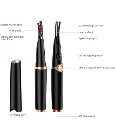 carrub Electric Heated Eyelash Curler Mini USB Eye Lash Eyelash Curler Makeup Eyelash Curler Portable Eyelash Tool - Buy Online on SooperMarket.com