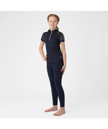 HORZE Fia Kids' Short Sleeve Equestrian Riding Shirt - Peacoat Dark Blue, Small - Buy Online on SooperMarket.com