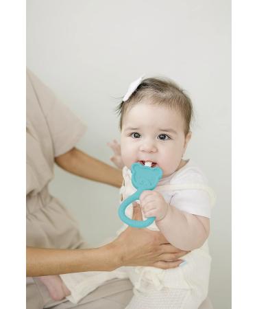 Oogiebear 360 Teether - Safe Teething Toy for Babies 3 Months+ | Soft Bristle Teddy Bear Silicone Teether - Seafoam - Buy Online on SooperMarket.com