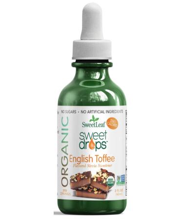 SweetLeaf Organic Sweet Drops English Toffee Flavored Stevia Sweetener, 2 Oz