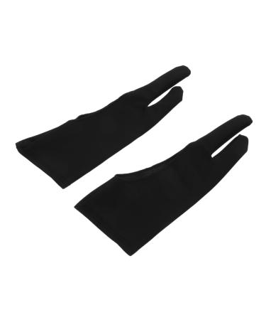 KALLORY 4pcs 2 Painting Gloves Fingerless Reduce Friction Man Black 17.5X7.8X0.2CM