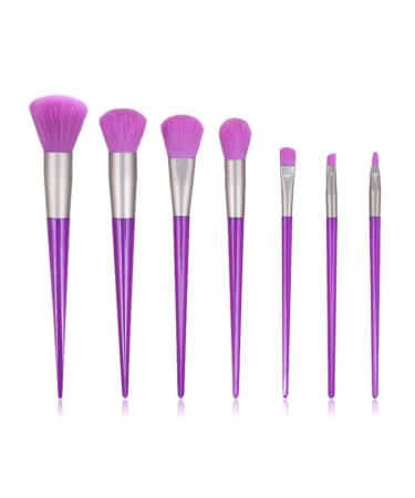 7 Fluorescent Makeup Brushes Set Diamond Powder Eye Shadow Beauty Tools As shown White-dinosaur Doodle4