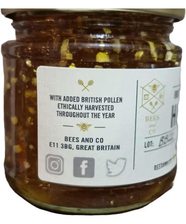 Pollen in British Honey - British Pollen collected throughout the whole season in RAW British Honey (114g Glass jar) - Buy Online on SooperMarket.com