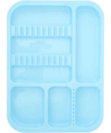 HUSHUI Oral Instrument Tray - Divided Plastic Holder for Dental Tools | Healifty Blue Compartment Tray for Efficient Organization - Buy Online on SooperMarket.com