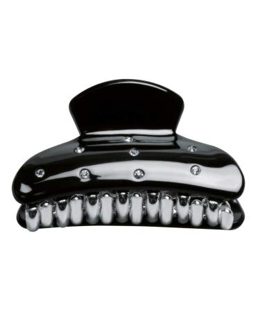 Titania hair clip black approx. 7 cm with rhinestones