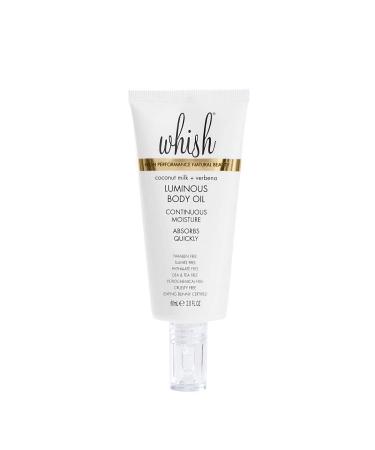 Whish Coconut Milk + Verbena Luminous Body Oil - Moisturizing Scented Body Oil with Peptides & Jojoba Oil - Quick-Drying - Soothes & Firms Skin - Paraben & Sulfate Free - 2 fl oz