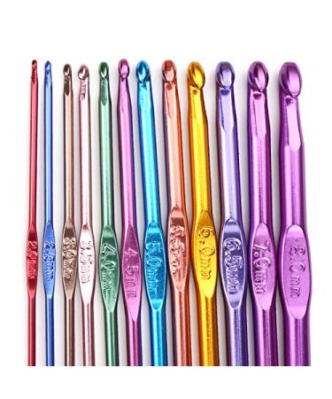 14PCS Aluminum Crochet Hooks Knitting Needles Craft Yarn 2.0mm/2.5mm/3.0mm/3.5mm/4.0mm/4.5mm/5.0mm/5.5mm/6.0mm/6.5mm/7.0mm/8.0mm/9.0mm/10.0mm