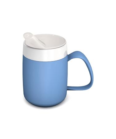 Ornamin mug with drinking trick with spout attachment light blue