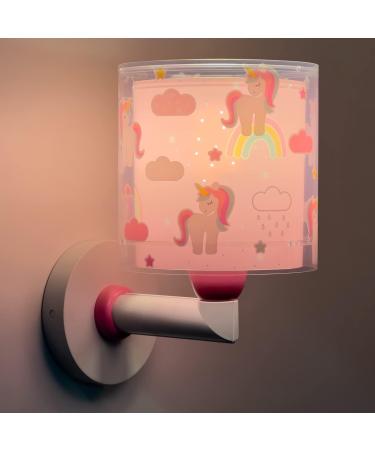 Dalber Unicorns Children's Wall Lamp - Pink Animal Light for Kids' Room | Stylish Lampshade - Buy Online on SooperMarket.com