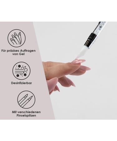 Emmi Nail Silicone Brush Set 5 Pcs for Gel Nails 3D & UV Art | Disinfected & Perfect for Color Gels - Buy Online on SooperMarket.com