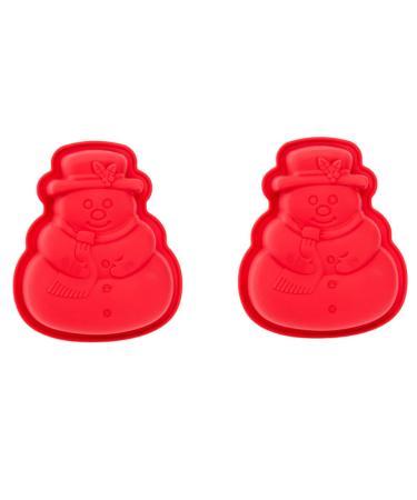 PRETYZOOM Cupcake 2 Pcs Baking Mold Silicone Molds Christmas Silicone Cutter Clay Molds Cake Mold Fondant Mold Biscuit 17.8X15.5X3CM As Shown