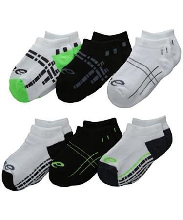 ASICS Lil' Runner No Show Socks Medium Green Gecko Assorted