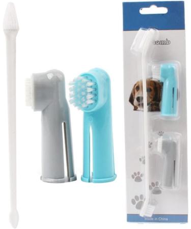 BELLIFFY 2 Set 3pcs Toothbrush for Dog Double Head Pet Toothbrush Cat Toothbrush Finger Toothpaste Toothbrush - Buy Online on SooperMarket.com
