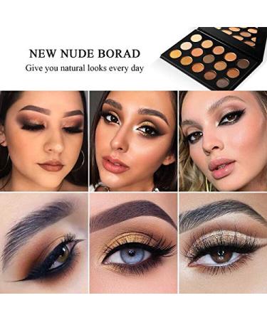eco favor Nude Gold Eyeshadow Palette - 15 Shades Matte Shimmer Metallic | Long Lasting Waterproof Eye Shadow Pallet - Travel Size Makeup - Buy Online on SooperMarket.com