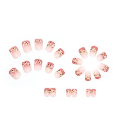 Worparsen Artificial Nails Detachable Manicure Harmless Sweet Gradient Pink False Nails Nail Supplies Pink