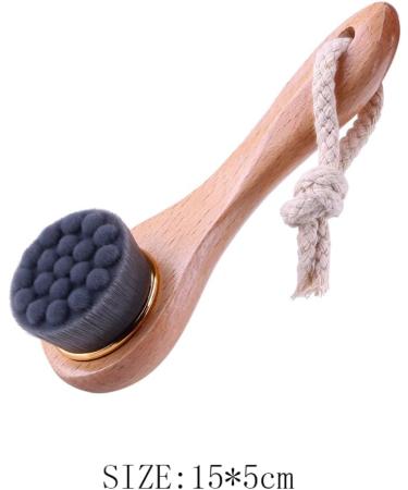 Facial Cleansing Brush Manual Face Brush Bamboo Charcoal Bristles Wooden Handle Deep Pore Exfoliation Wash Makeup Massaging Brush Manual Face Brush - Buy Online on SooperMarket.com