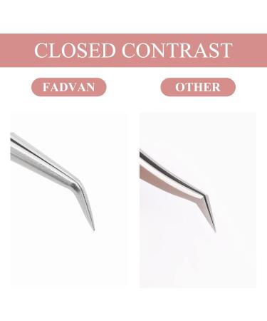 Tweezers for Eyelash Extension Professional Pink Stainless Steel Curved Tip Professional Eyelash Tweezers Striped FADVAN(90 Bend Shape) 90 Bend Shape Pink - Buy Online on SooperMarket.com