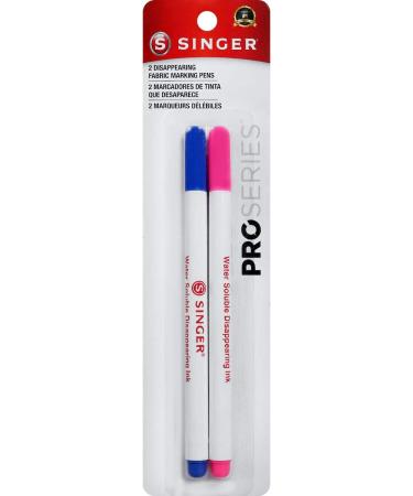 Singer 04371 Fine Point Disappearing Fabric Marking Pen Pink and Blue 2-Pack
