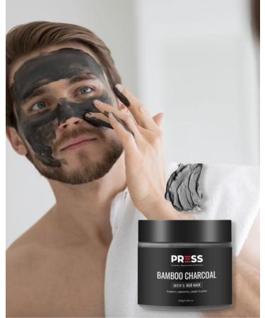 PRESS SKINCARE Bamboo Charcoal Face Mask - Exfoliating Mud Mask for Men | Pore Cleansing & Anti-Aging Hydration | 3.4 FL. OZ - Buy Online on SooperMarket.com