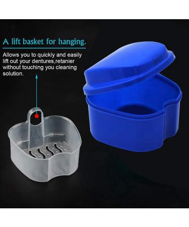 Buy 2x Dark Blue Prostheses Suitcase & Bath Box Storage for False Teeth | Travel-Friendly Prosthesis Solutions - Buy Online on SooperMarket.com
