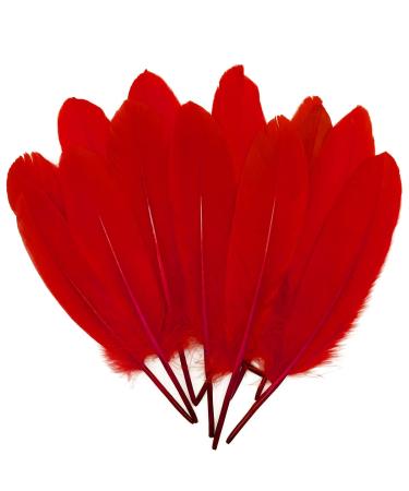 100pcs Red Goose Feathers 6-8 Inch for Crafts Wedding Party Decorations Clothing Hats Accessories Dream Catchers Making