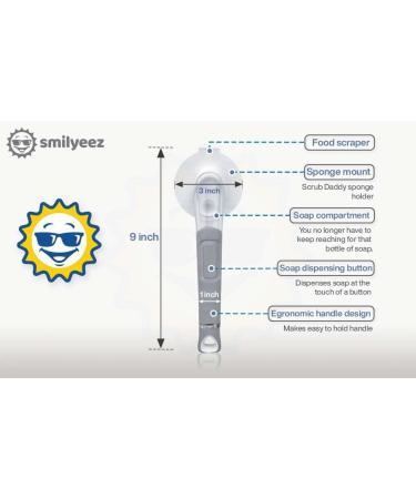 Smiling Sponge Handle Soap Dispensing Handle for Scrub Daddy Sponge (White) - Second Generation - Buy Online on SooperMarket.com